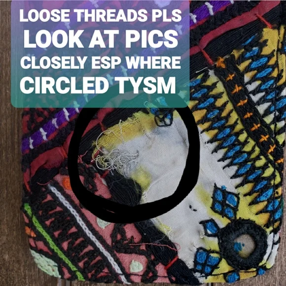 🔮🎱 Free People Boho Embroidered Repurposed vtg banjara hippie Wallet card case - Picture 10 of 12